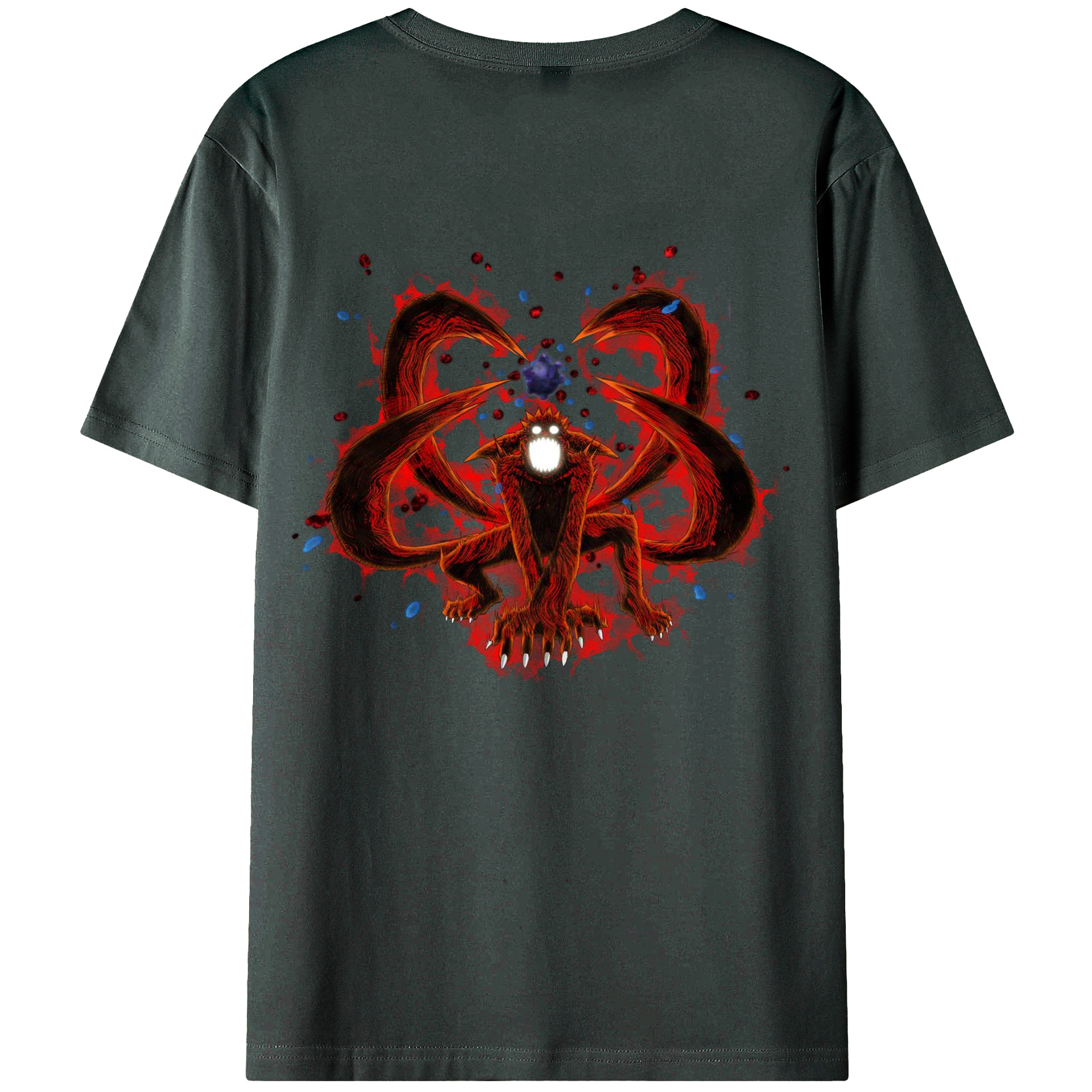 （画像用） NARUTO -ナルト- うずまき ナルト Uzumaki Naruto 綿100％ メンズ半袖Tシャツ（バックプリント） 通気性